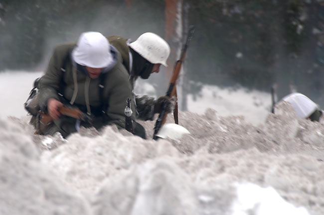 Реконсрукция боя на невском пятачке