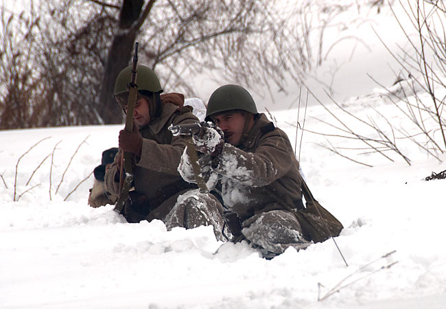 Реконсрукция боя на невском пятачке