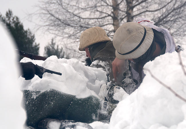 Реконсрукция боя на невском пятачке