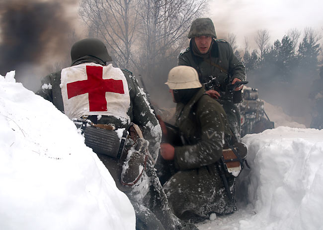 Реконсрукция боя на невском пятачке