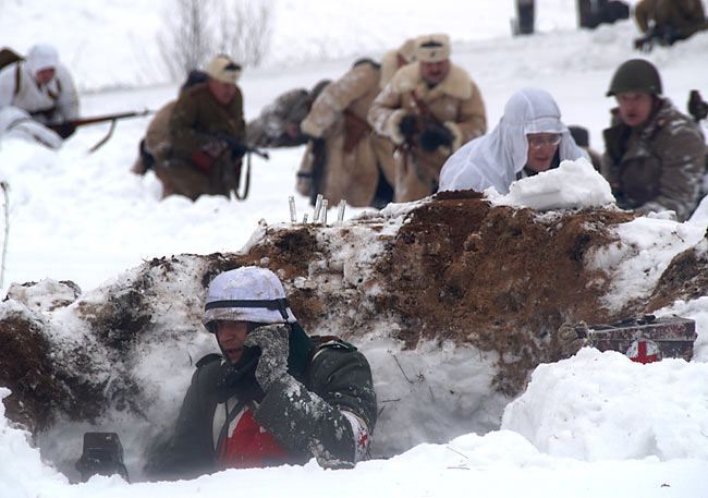Реконсрукция боя на невском пятачке