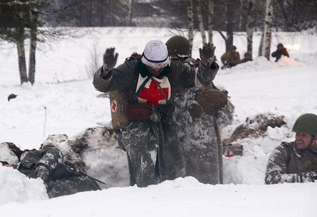 Реконсрукция боя на невском пятачке